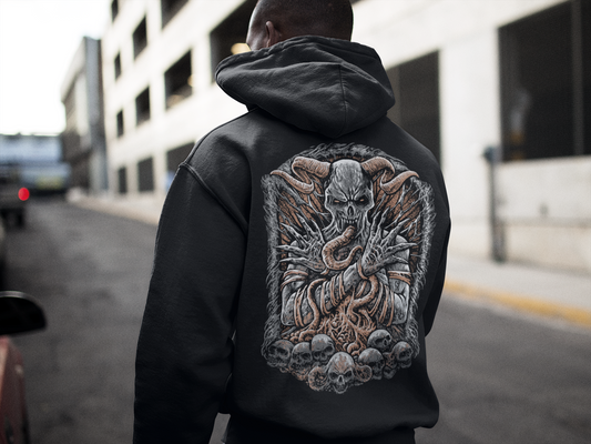 SINISTER - premium Unisex Hoodie (Design on Back)