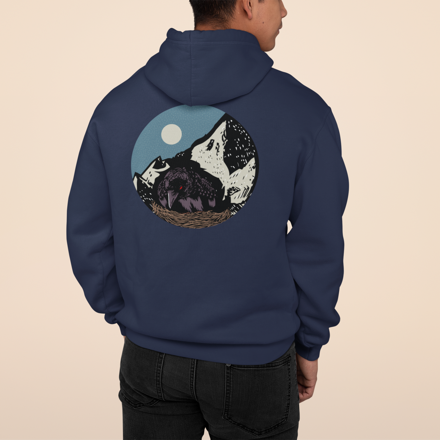 Treevy Crow Design - Premium Unisex Pullover Hoodie