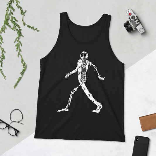 Walking Yeti (B&W) - Unisex Tank Top