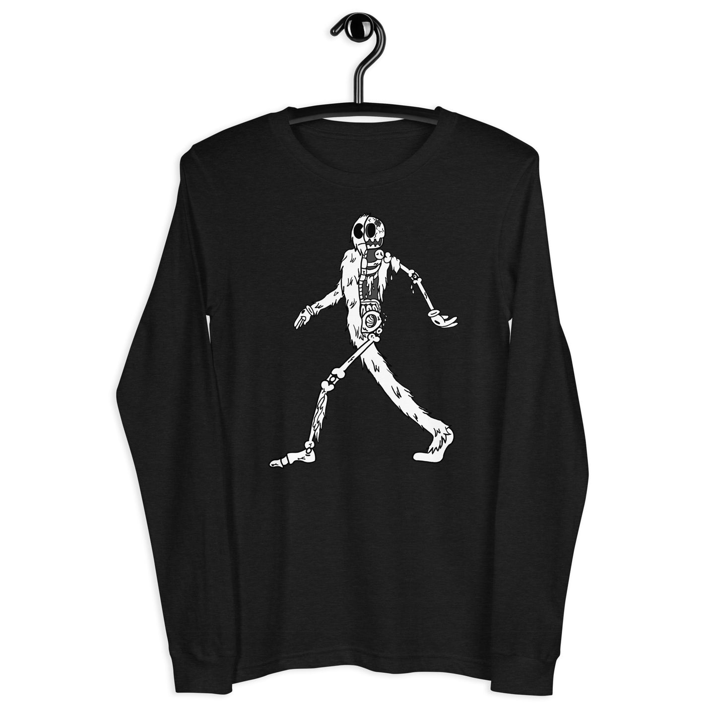 Walking Yeti (B&W)- Unisex Long Sleeve Tee