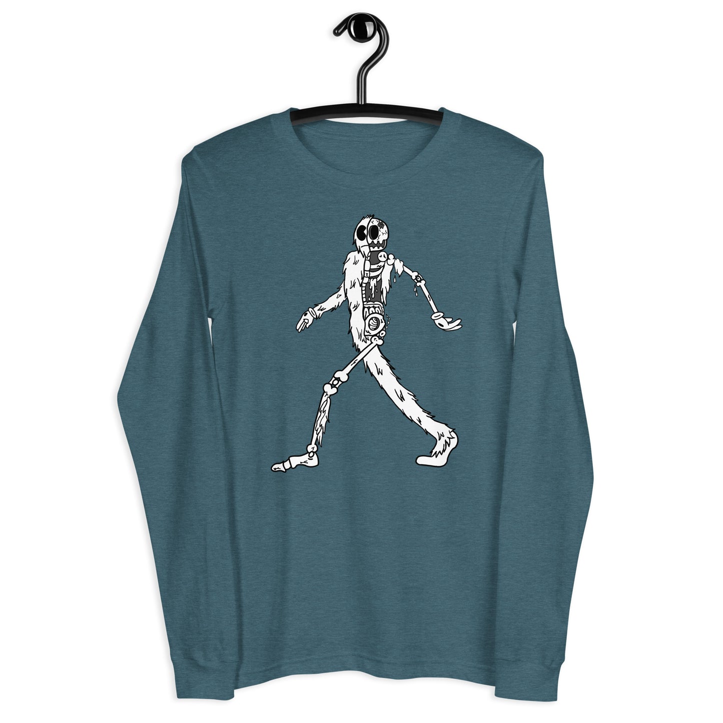 Walking Yeti (B&W)- Unisex Long Sleeve Tee
