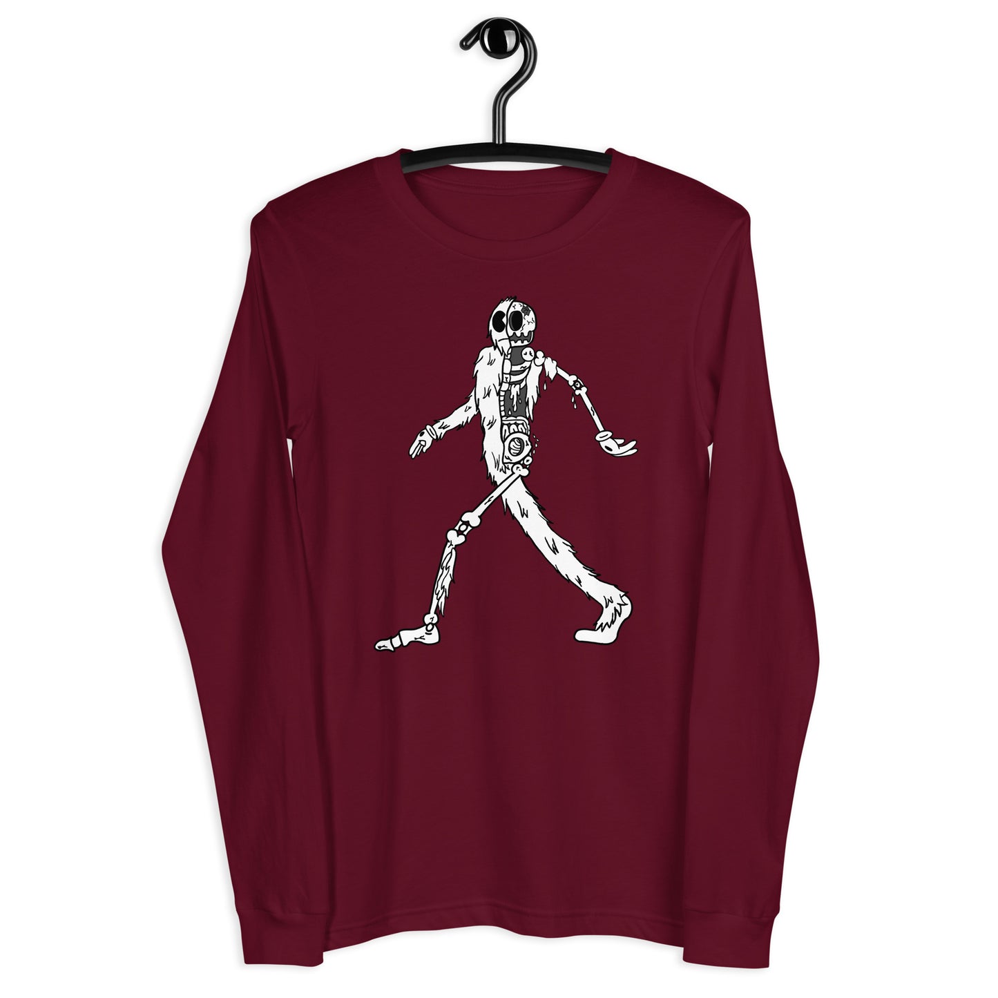 Walking Yeti (B&W)- Unisex Long Sleeve Tee