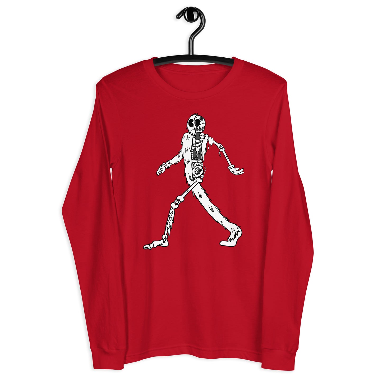 Walking Yeti (B&W)- Unisex Long Sleeve Tee