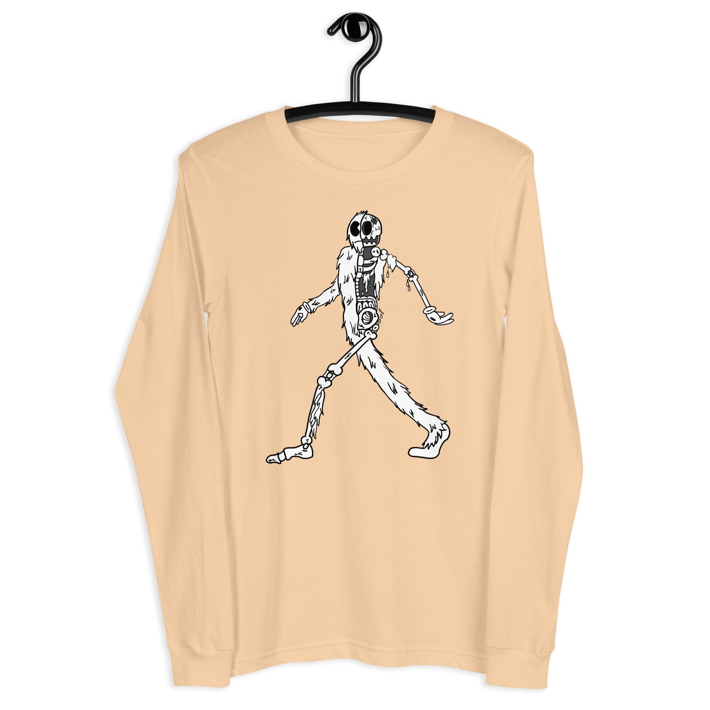 Walking Yeti (B&W)- Unisex Long Sleeve Tee