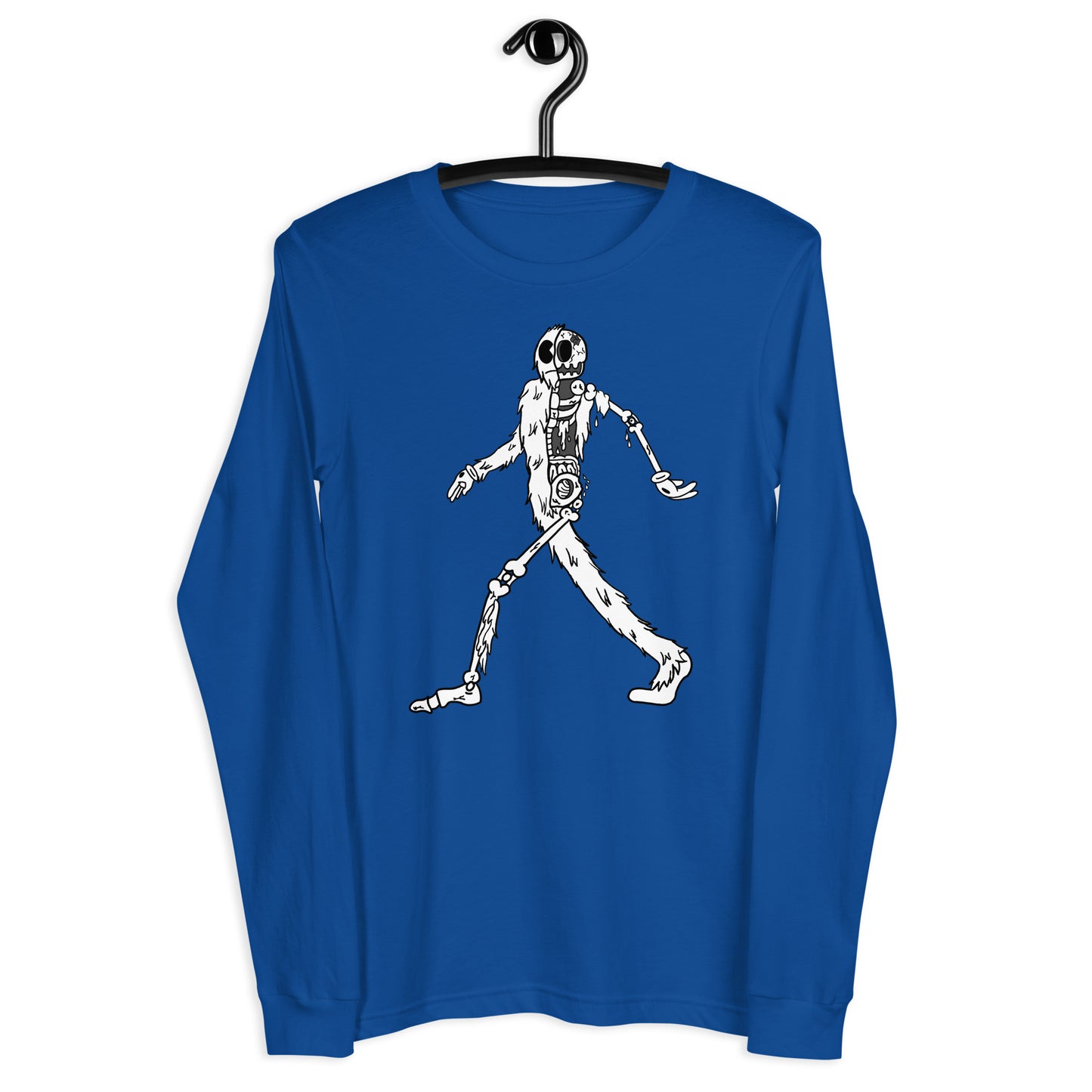 Walking Yeti (B&W)- Unisex Long Sleeve Tee