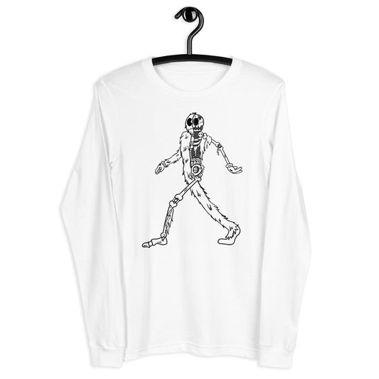 Walking Yeti (B&W)- Unisex Long Sleeve Tee