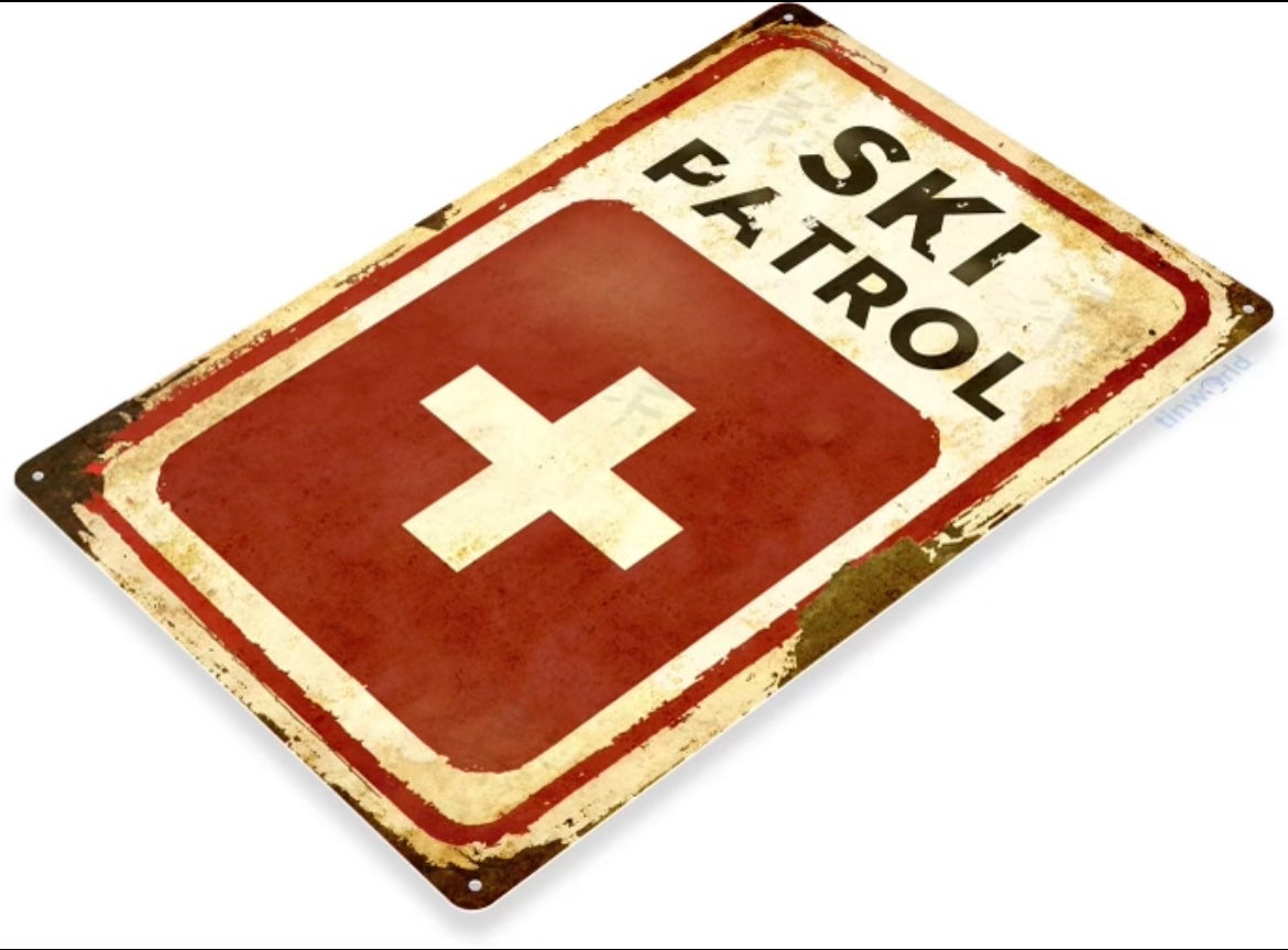 Ski Patrol Tin Sign