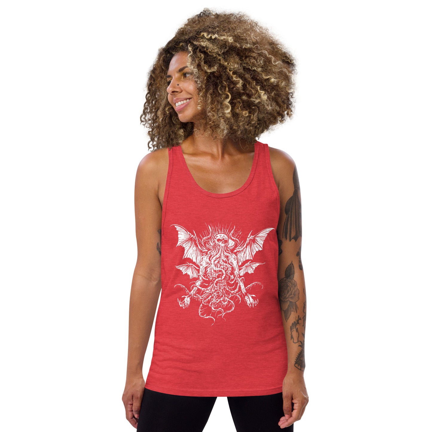 Manacing Cthulhu (B&W) - Unisex Tank Top
