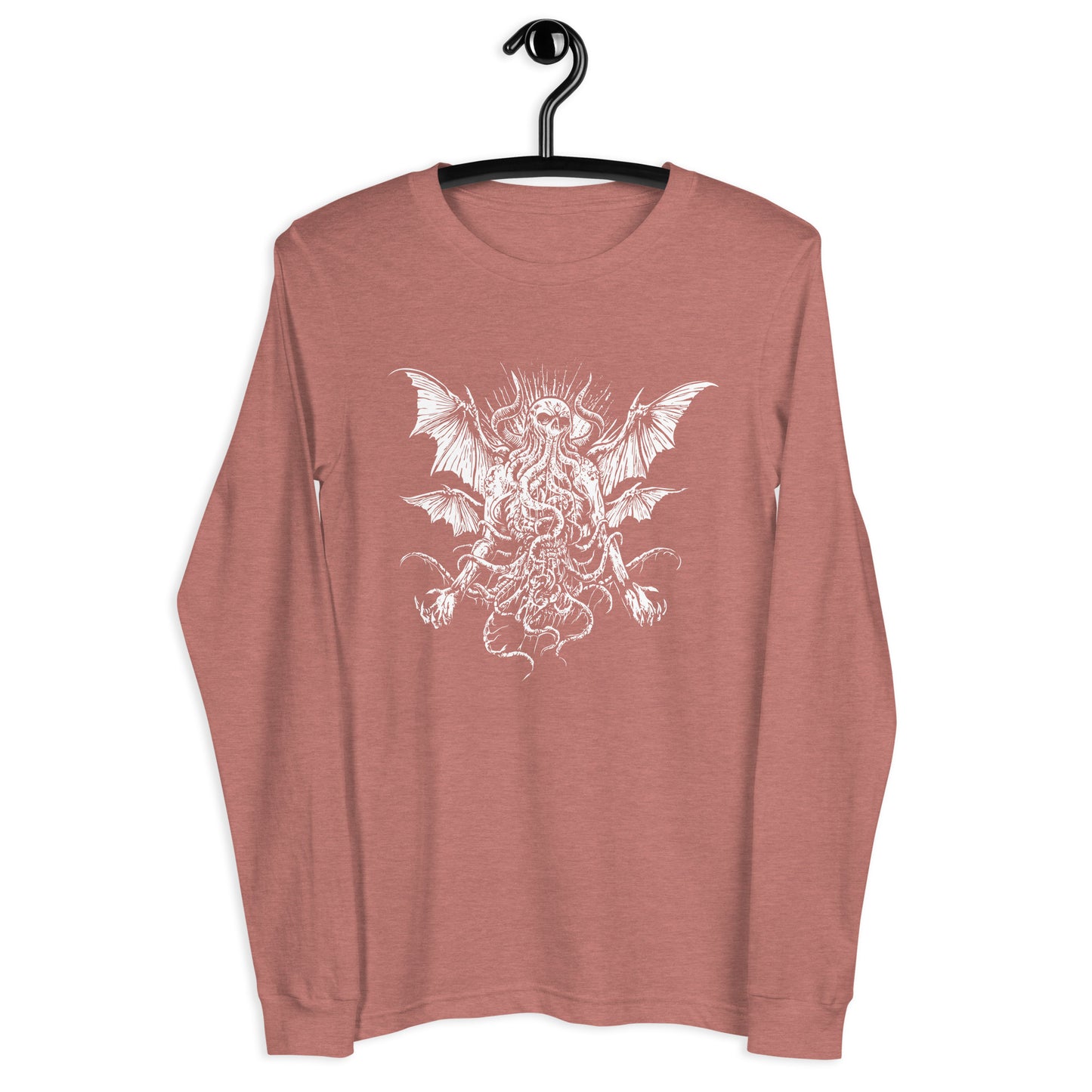 Manacing Cthulhu (B&W) - Unisex Long Sleeve Tee
