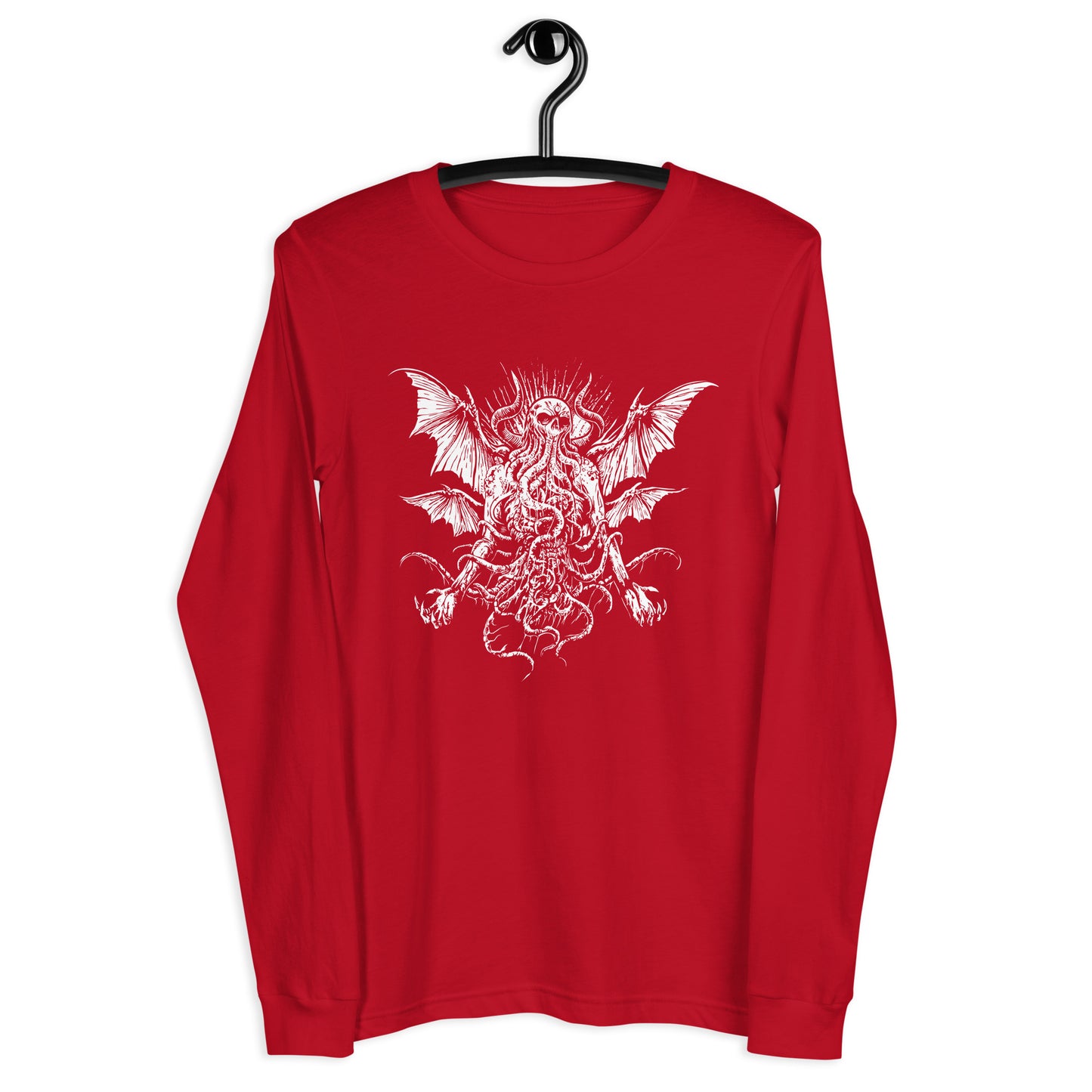 Manacing Cthulhu (B&W) - Unisex Long Sleeve Tee