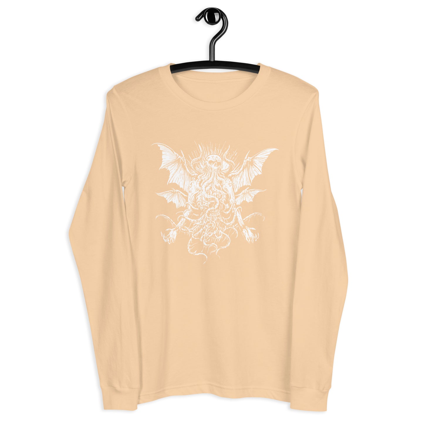 Manacing Cthulhu (B&W) - Unisex Long Sleeve Tee
