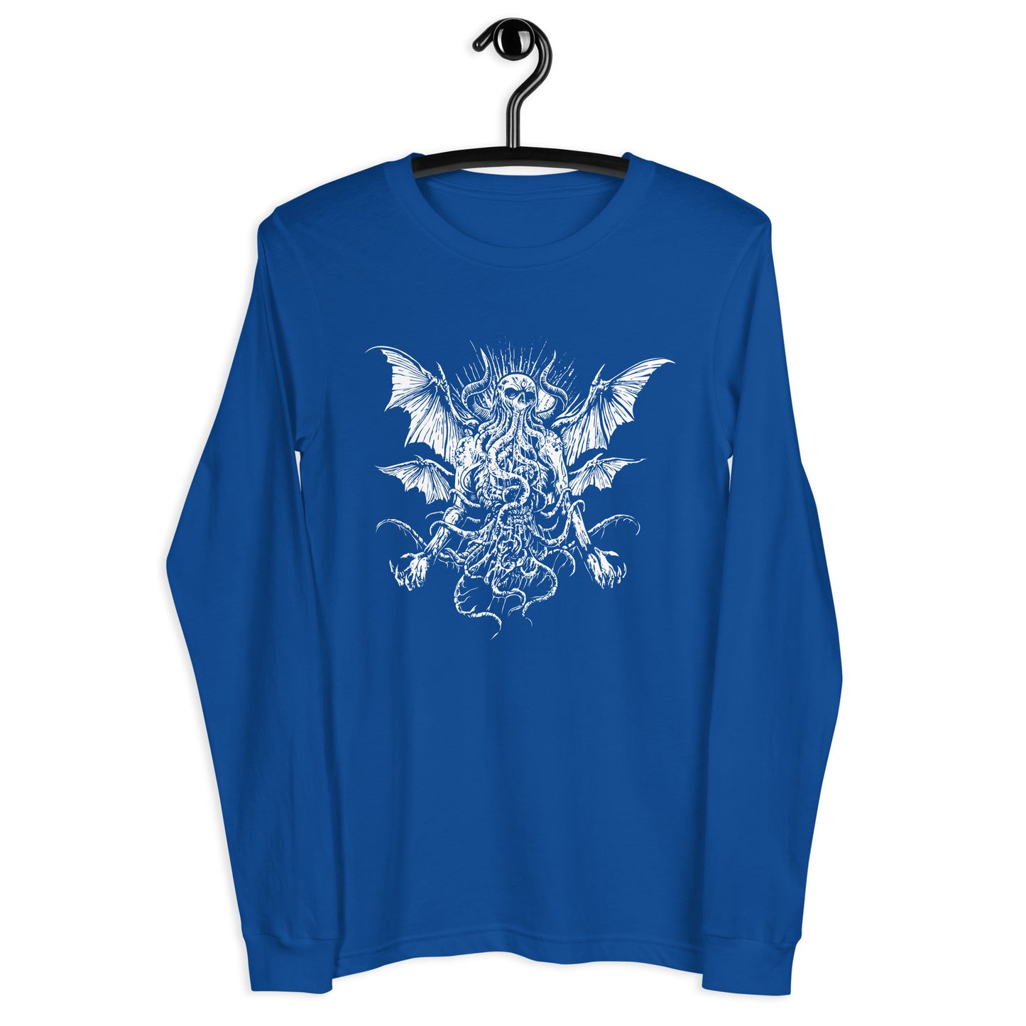 Manacing Cthulhu (B&W) - Unisex Long Sleeve Tee
