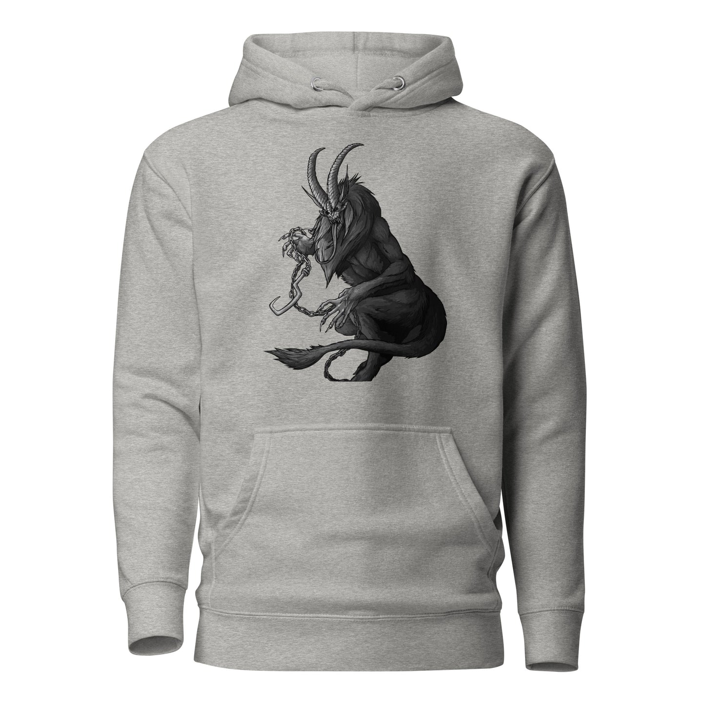 Krampus (Black & White) - Premium Unisex Hoodie - Design on the front