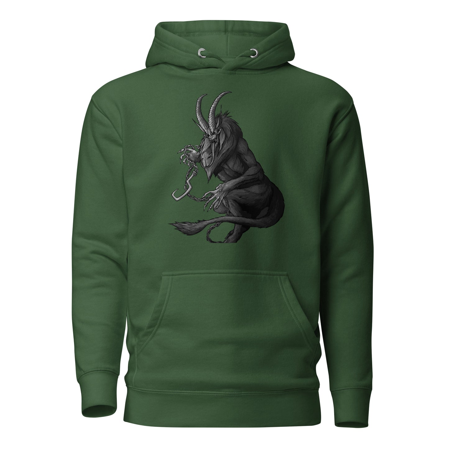 Krampus (Black & White) - Premium Unisex Hoodie - Design on the front