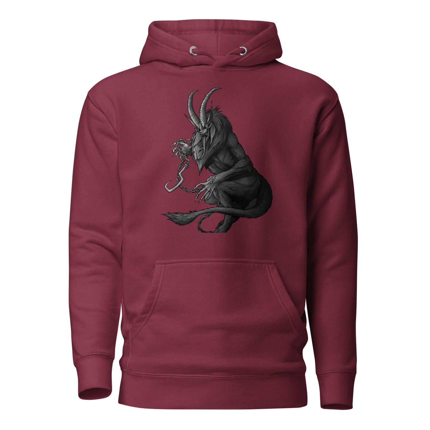 Krampus (Black & White) - Premium Unisex Hoodie - Design on the front