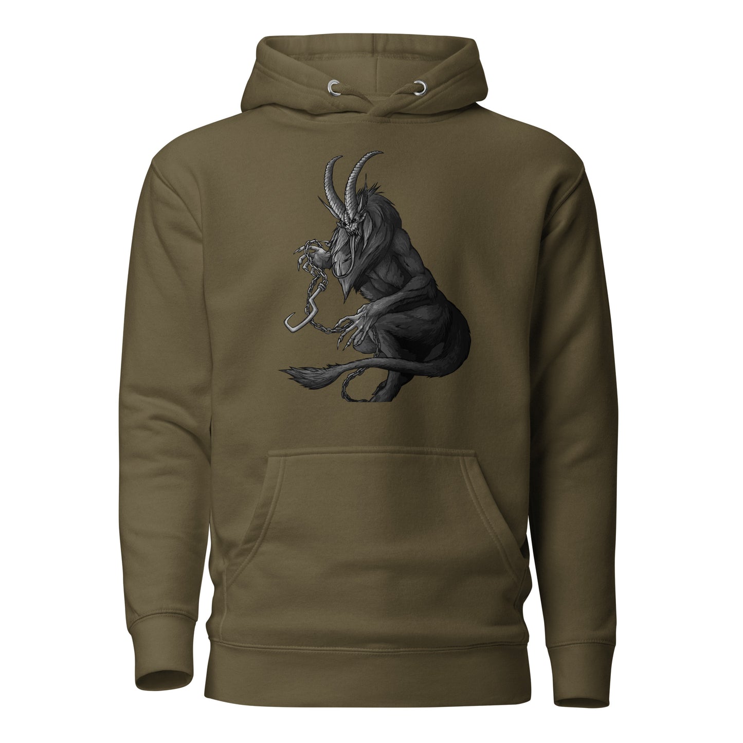Krampus (Black & White) - Premium Unisex Hoodie - Design on the front