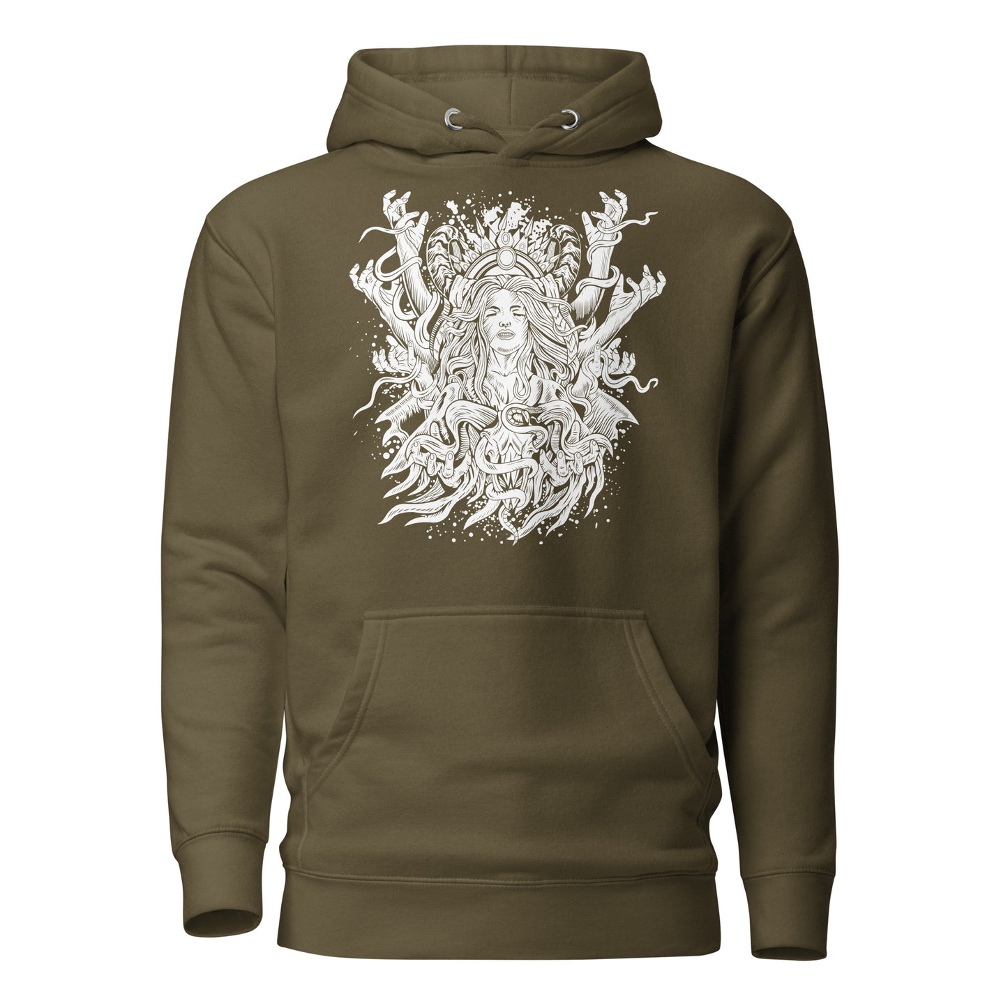 DARK SPIRIT (B&W) - Premium Unisex Hoodie (Design on Front)