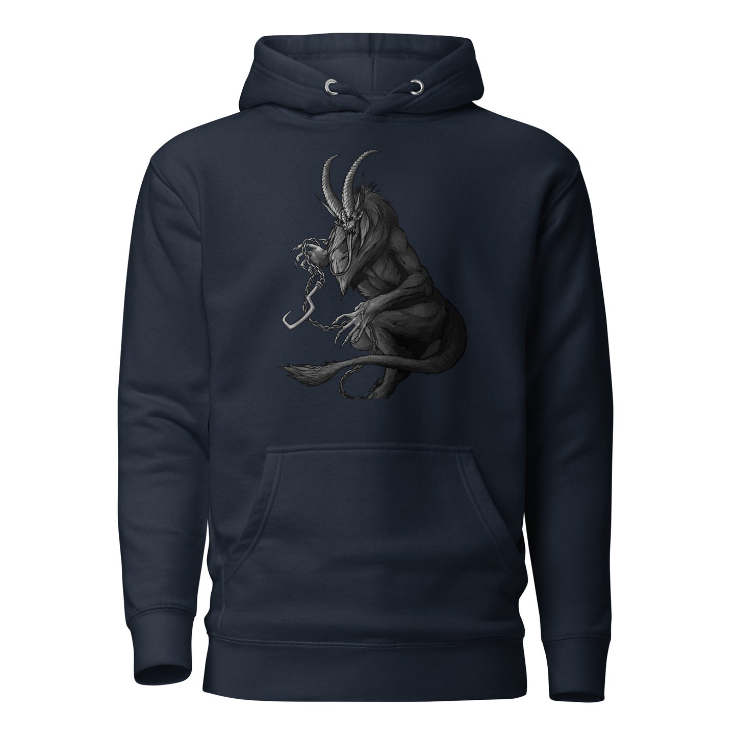 Krampus (Black & White) - Premium Unisex Hoodie - Design on the front