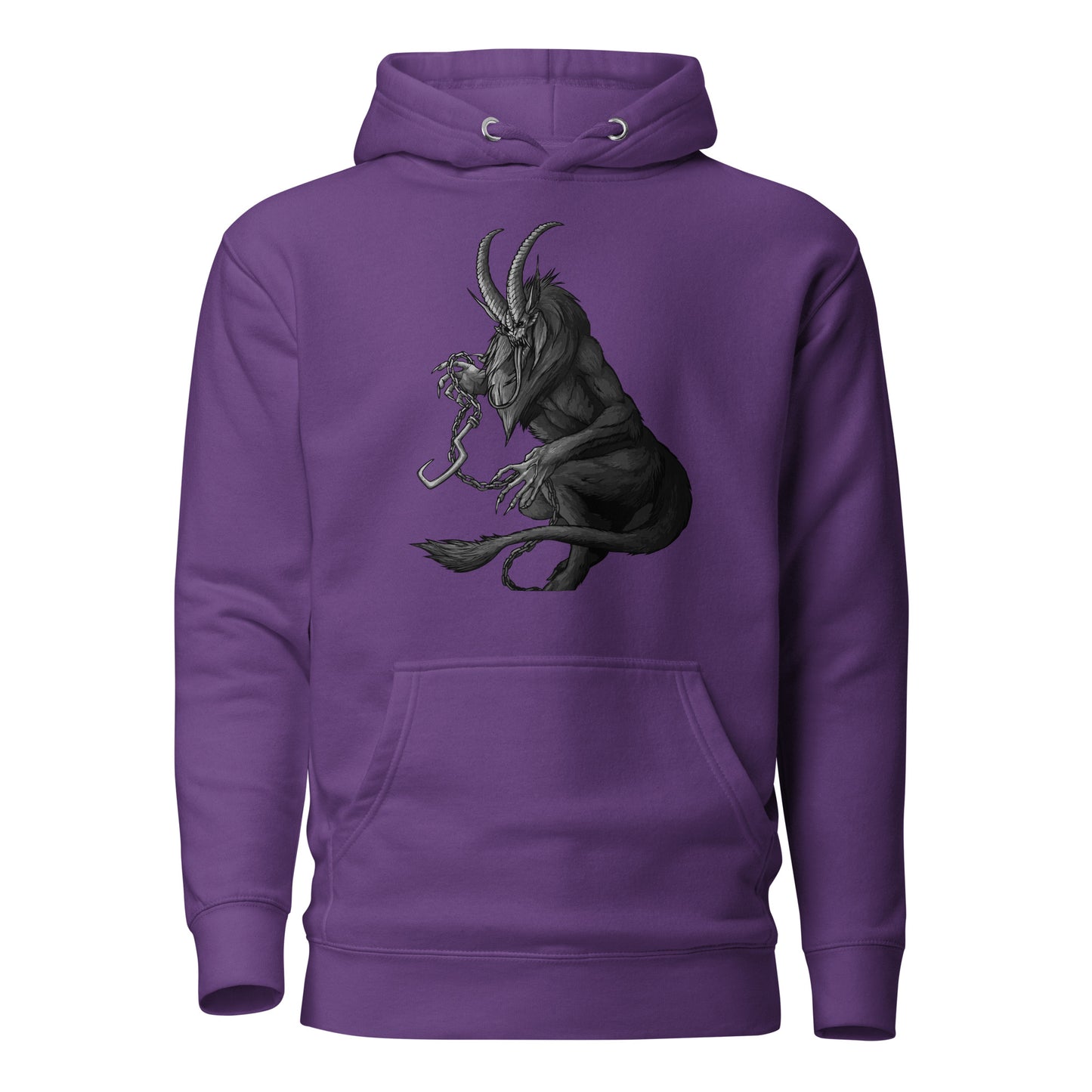 Krampus (Black & White) - Premium Unisex Hoodie - Design on the front