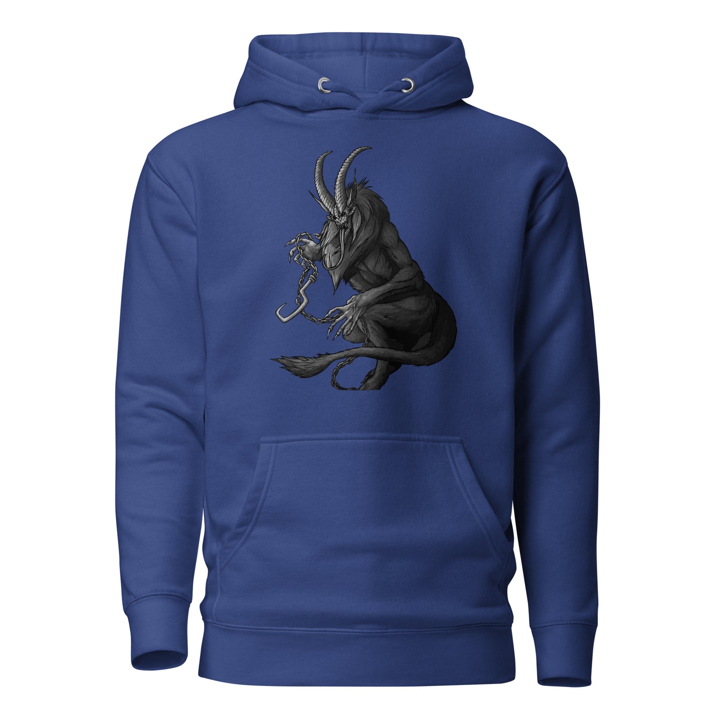 Krampus (Black & White) - Premium Unisex Hoodie - Design on the front