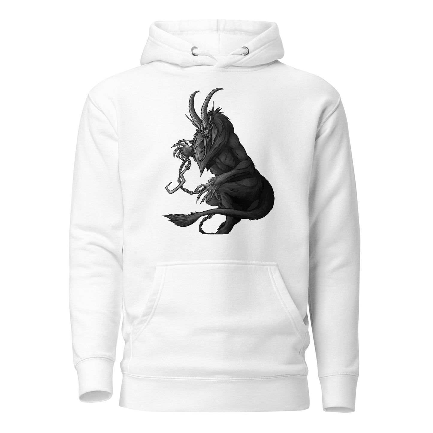 Krampus (Black & White) - Premium Unisex Hoodie - Design on the front