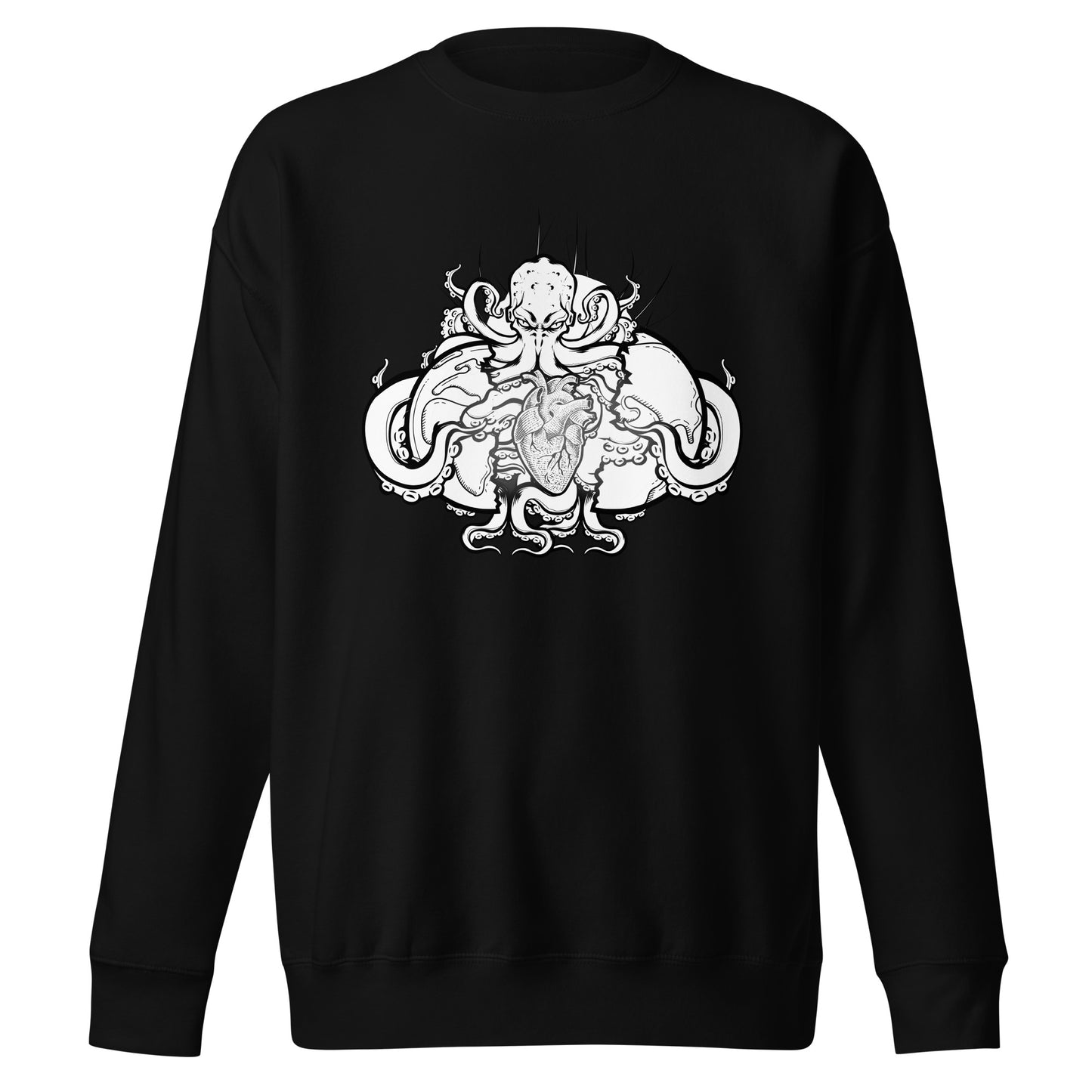 Cthulu (Black and White) - Premium Unisex Crewneck Sweatshirt