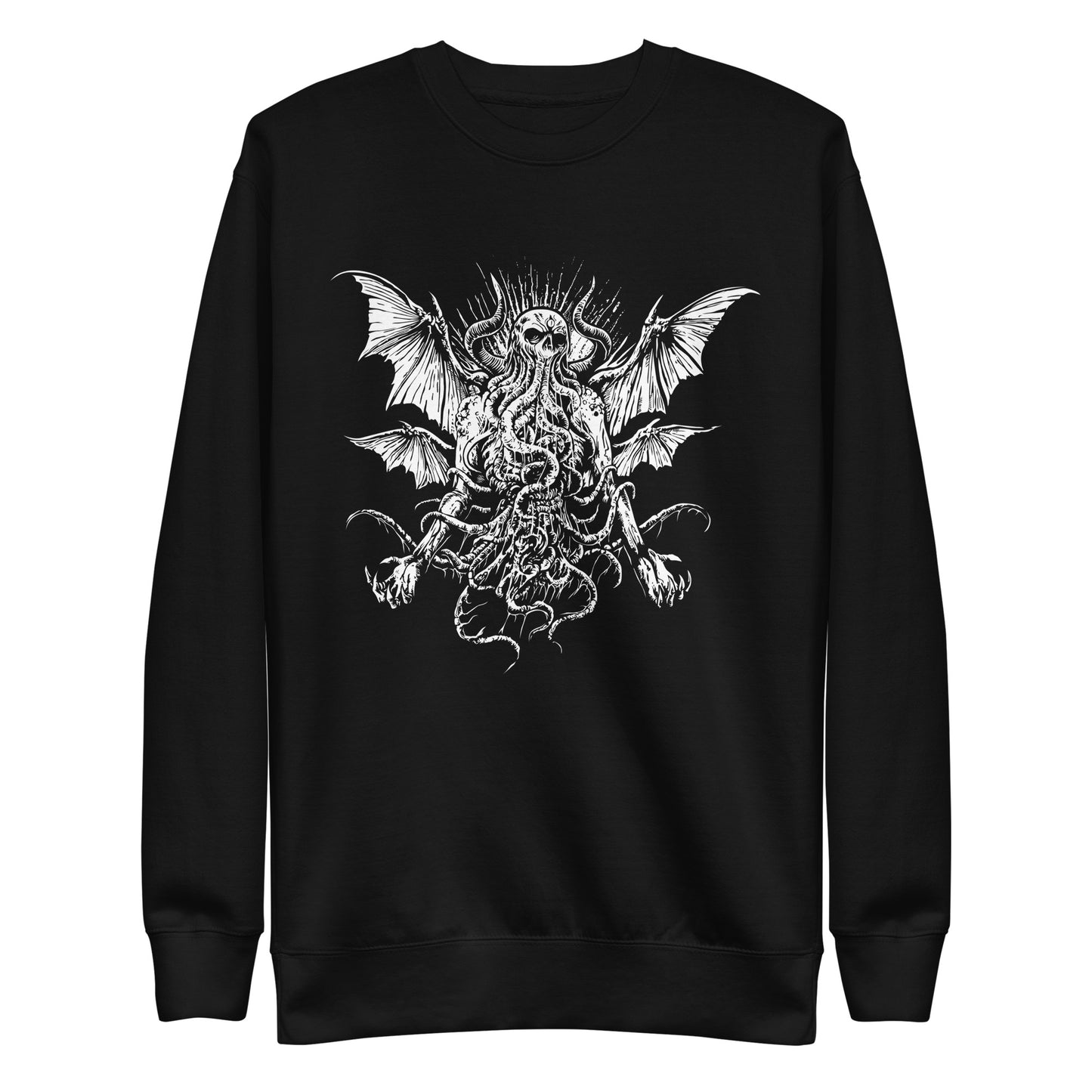 Manacing Cthulhu (B&W) - Unisex Premium Sweatshirt