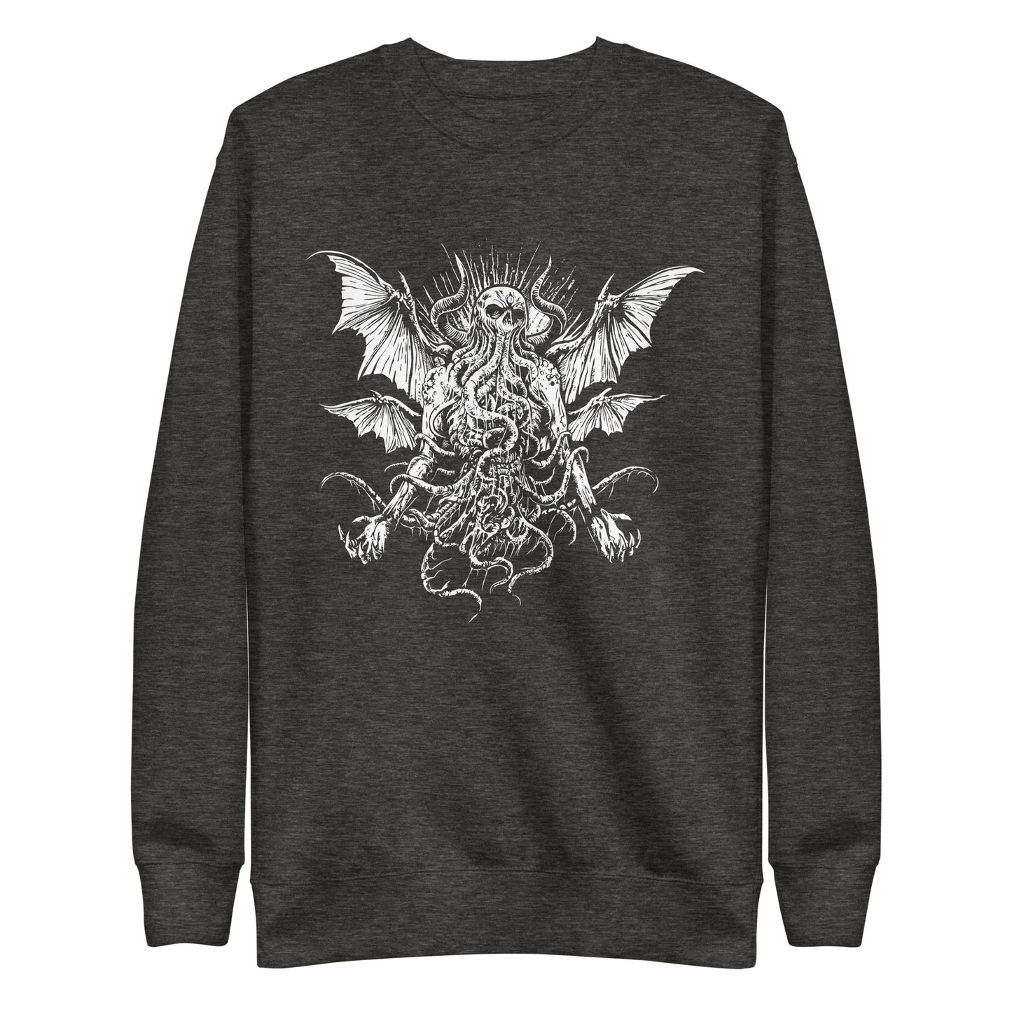 Manacing Cthulhu (B&W) - Unisex Premium Sweatshirt