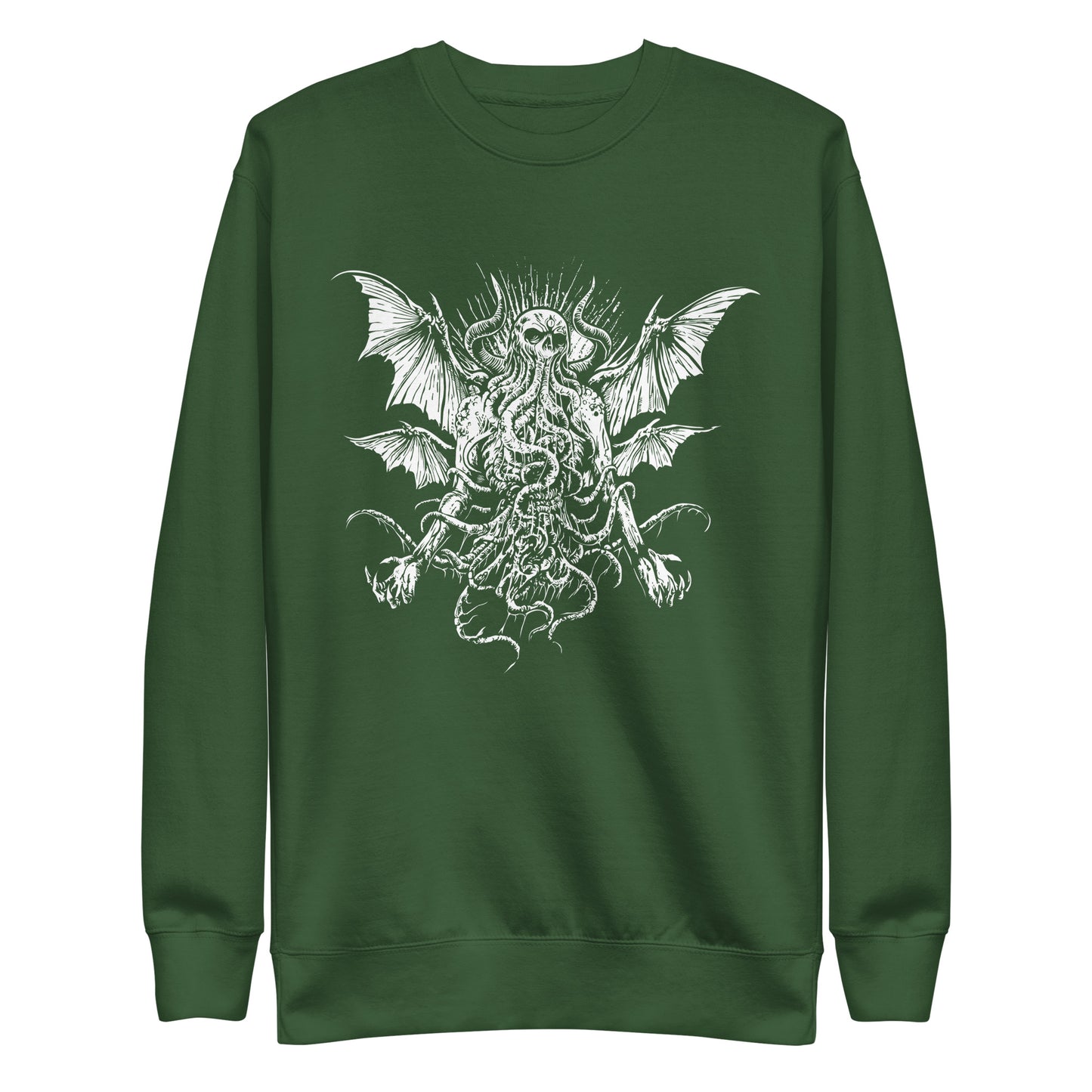 Manacing Cthulhu (B&W) - Unisex Premium Sweatshirt