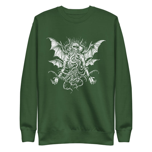Manacing Cthulhu (B&W) - Unisex Premium Sweatshirt