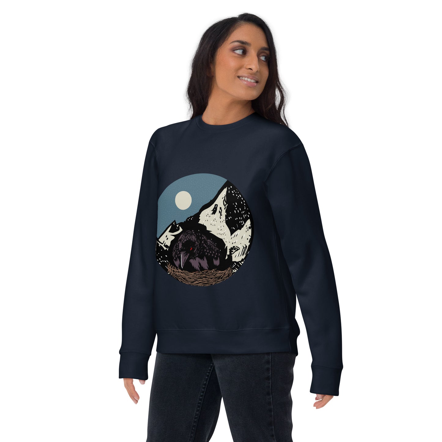 Treevy CROW - Premium Unisex Crewneck Sweatshirt