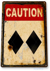 Caution Ski Tin sign