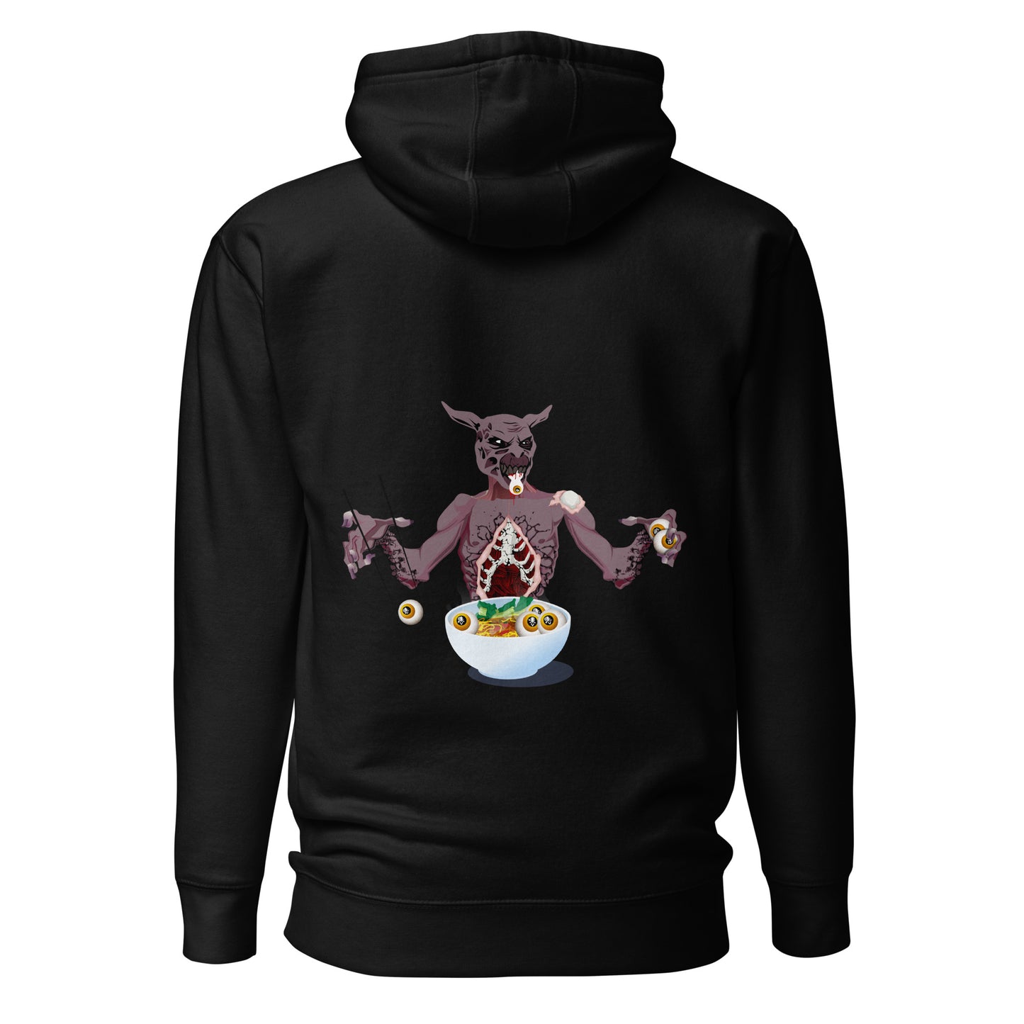 Eyeballs eating monster - Premium Unisex Pullover Hoodie