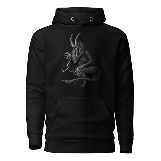 Krampus (Black & White) - Premium Unisex Hoodie - Design on the front