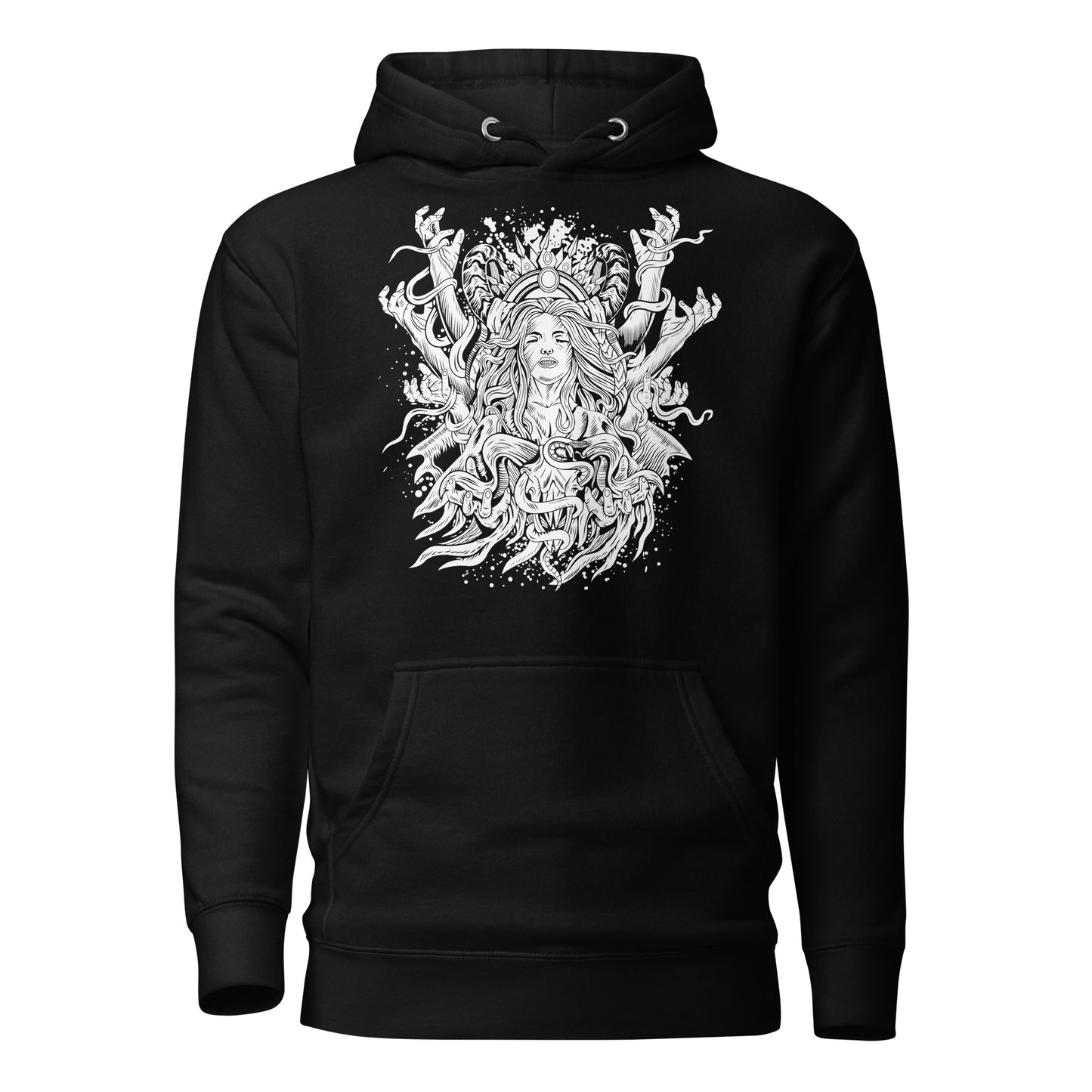 DARK SPIRIT (B&W) - Premium Unisex Hoodie (Design on Front)