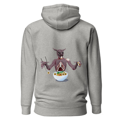 Eyeballs eating monster - Premium Unisex Pullover Hoodie