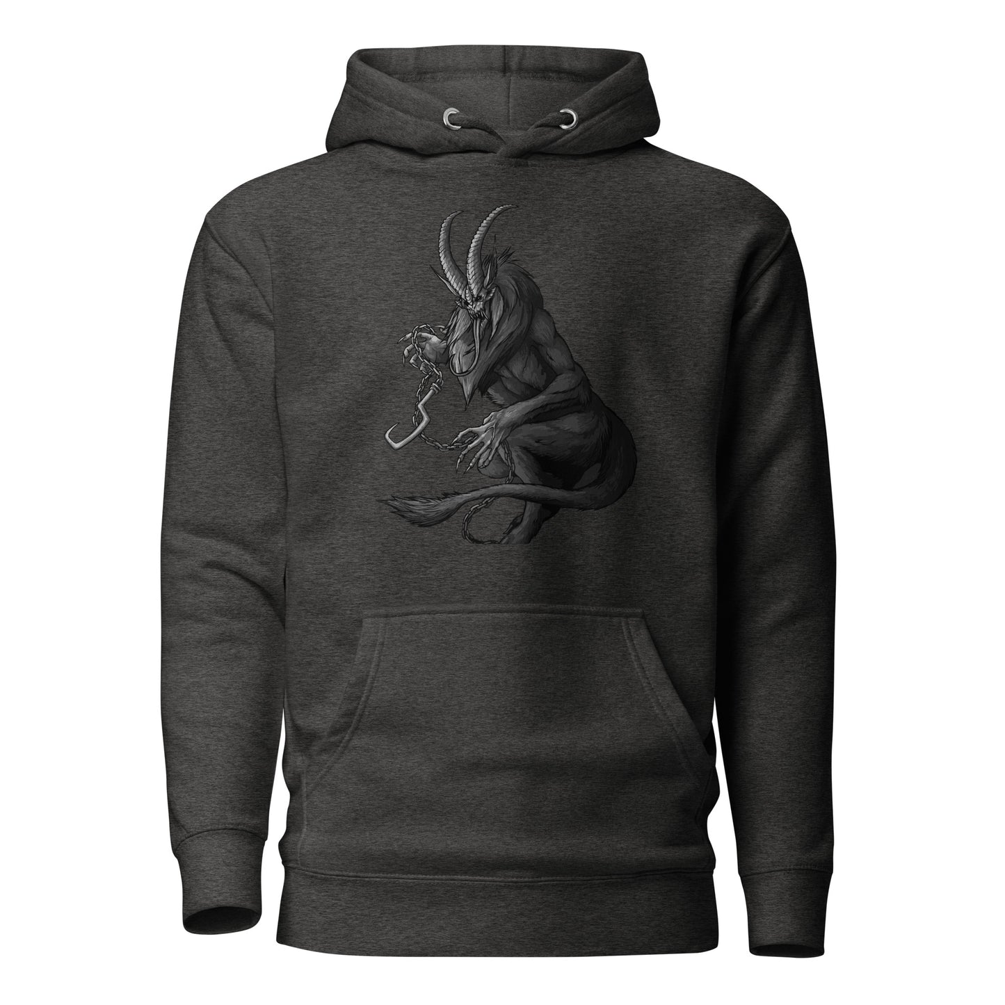 Krampus (Black & White) - Premium Unisex Hoodie - Design on the front