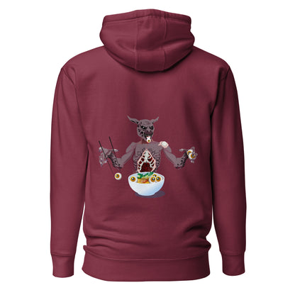 Eyeballs eating monster - Premium Unisex Pullover Hoodie