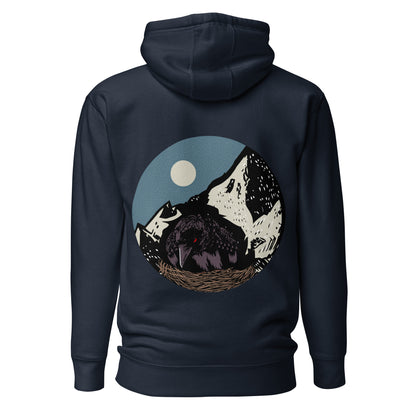 Treevy Crow Design - Premium Unisex Pullover Hoodie