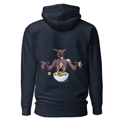 Eyeballs eating monster - Premium Unisex Pullover Hoodie