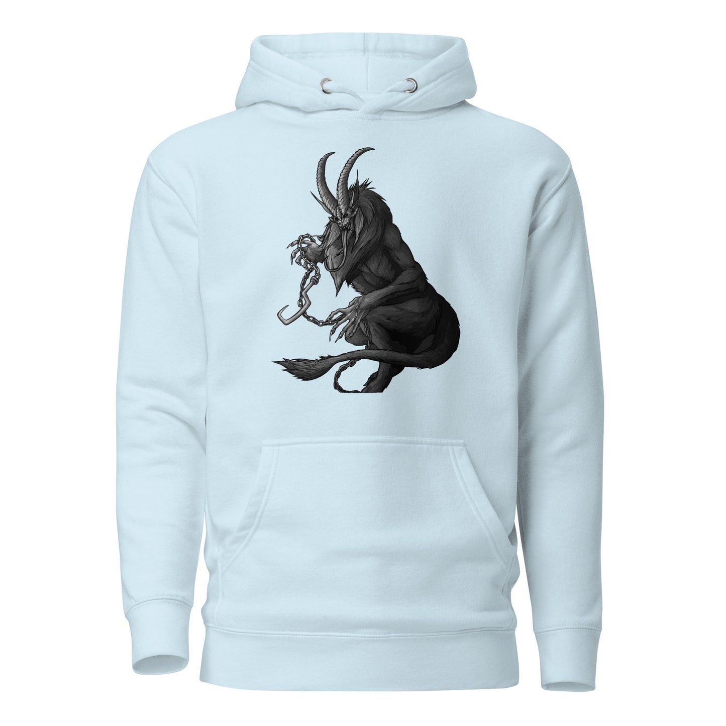 Krampus (Black & White) - Premium Unisex Hoodie - Design on the front