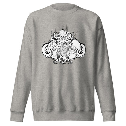 Cthulu (Black and White) - Premium Unisex Crewneck Sweatshirt