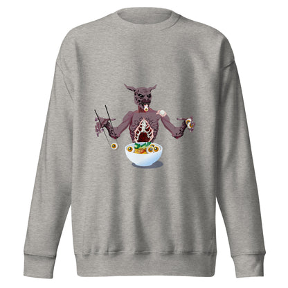 Eye Balls eating Monster - Premium Unisex Crewneck Sweatshirt