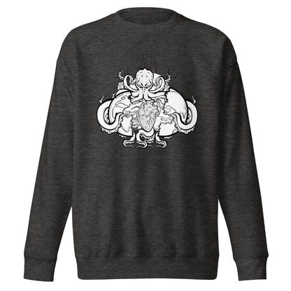 Cthulu (Black and White) - Premium Unisex Crewneck Sweatshirt