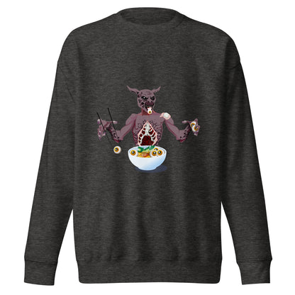 Eye Balls eating Monster - Premium Unisex Crewneck Sweatshirt