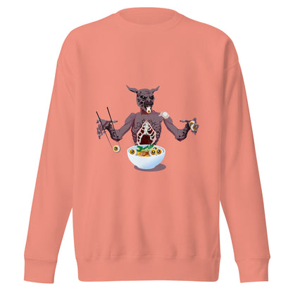 Eye Balls eating Monster - Premium Unisex Crewneck Sweatshirt