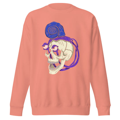 Treevy Snail Skull - Premium Unisex Crewneck Sweatshirt