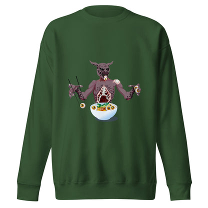 Eye Balls eating Monster - Premium Unisex Crewneck Sweatshirt