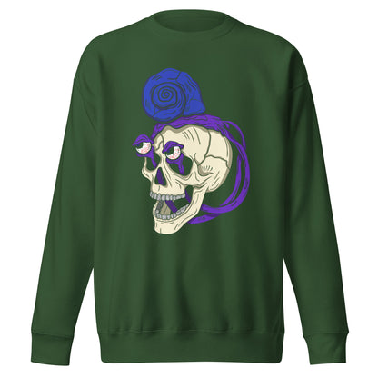 Treevy Snail Skull - Premium Unisex Crewneck Sweatshirt