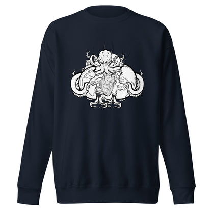 Cthulu (Black and White) - Premium Unisex Crewneck Sweatshirt